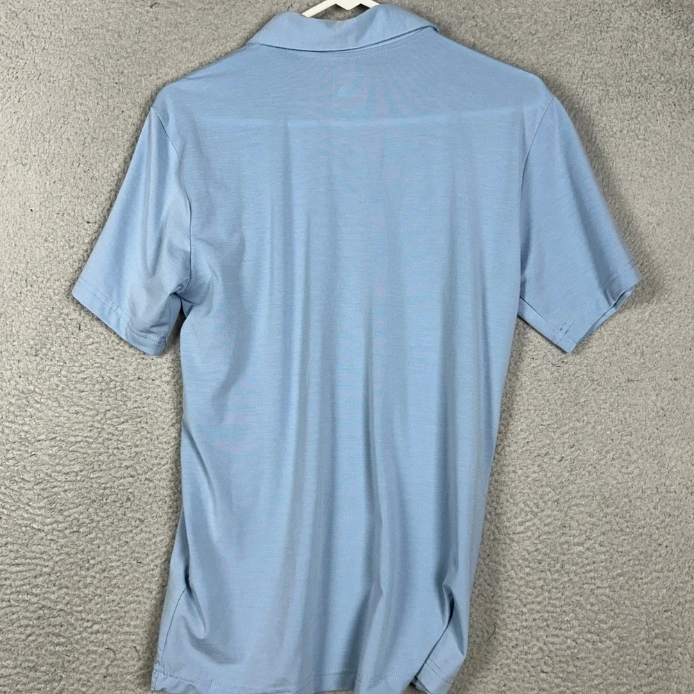 The North Face Polo Shirt Men Small Light Blue Performance Outdoor Stretch Rugby